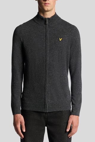 Casaco de malha em lã de cordeiro - Antracite