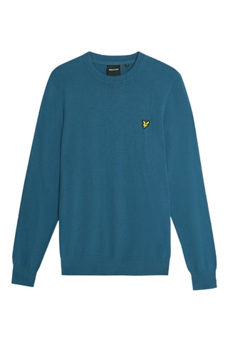 Camisola em lã merino - Azul-pato