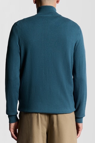 Camisola em lã merino - Azul-pato