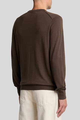 Camisola em lã merino- Castanho