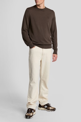 Camisola em lã merino- Castanho