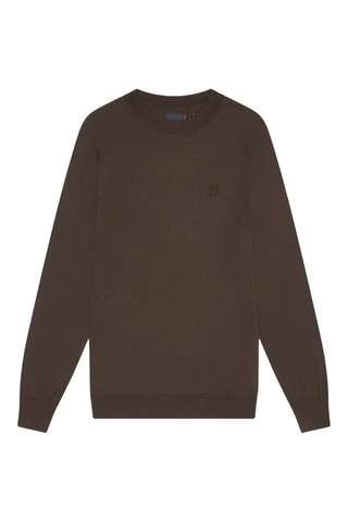 Camisola em lã merino- Castanho