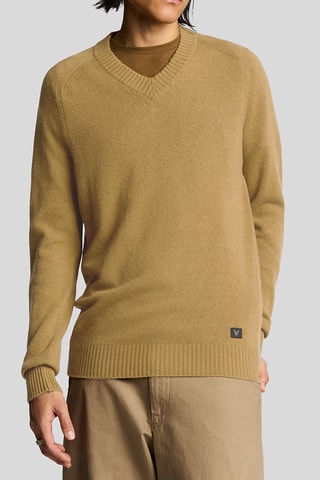 Camisola em lã e caxemira - Caqui