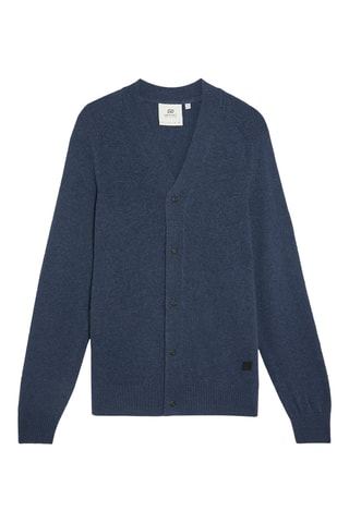 Casaco de malha em lã e caxemira - Azul-marinho