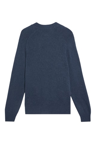 Casaco de malha em lã e caxemira - Azul-marinho