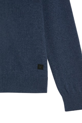 Casaco de malha em lã e caxemira - Azul-marinho