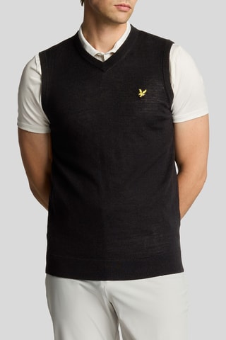 Camisola sem mangas em lã merino - Preto