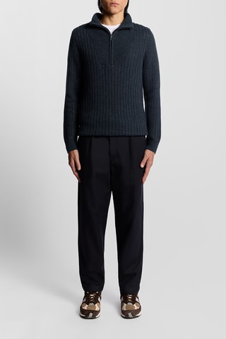 Camisola em lã de cordeiro - Azul-marinho