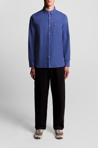 Camisa regular - Azul-petróleo