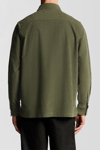 Camisa relaxed em veludo - Caqui