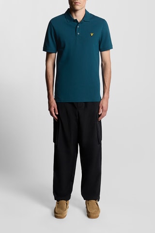 Polo regular - Azul-petróleo