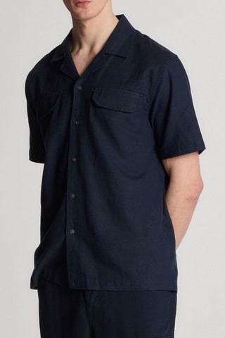 Camisa em linho - Azul-marinho