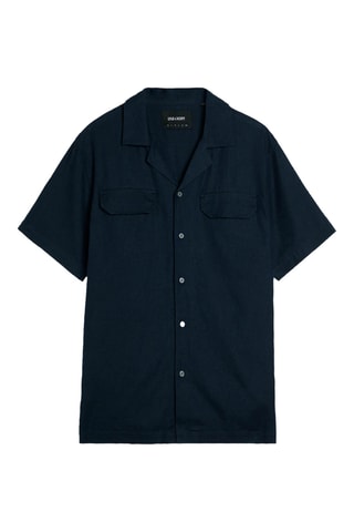 Camisa em linho - Azul-marinho