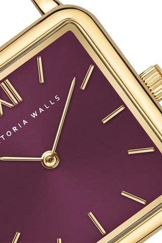 Montre à quartz en acier - Doré et bordeaux