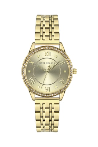 Montre à quartz en acier - Doré