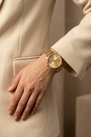 Montre à quartz en acier - Doré