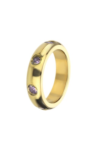 Bague Journee - Plaqué or jaune et zircons