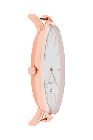 Montre à quartz en acier - Doré rose et blanc 