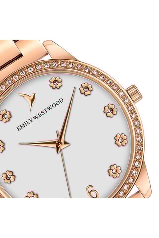 Montre à quartz en métal - Doré rose et blanc - Emily Westwood