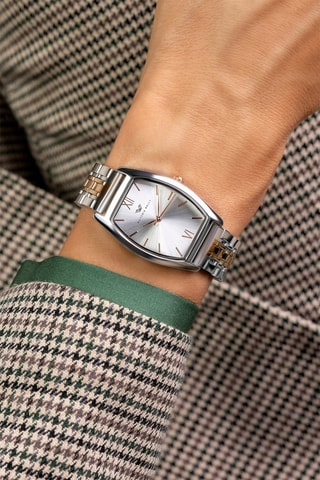 Montre à quartz en acier inoxydable - Argenté et doré - Victoria Walls