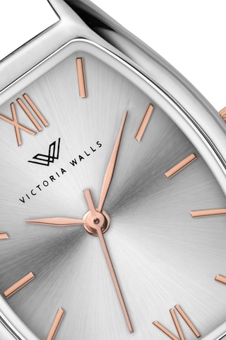 Montre à quartz en acier inoxydable - Argenté et doré - Victoria Walls