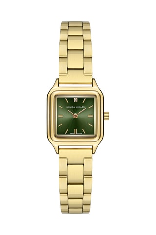 Montre à quartz en acier et diamant