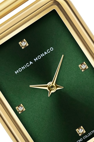 Montre à quartz en acier et diamants - Doré