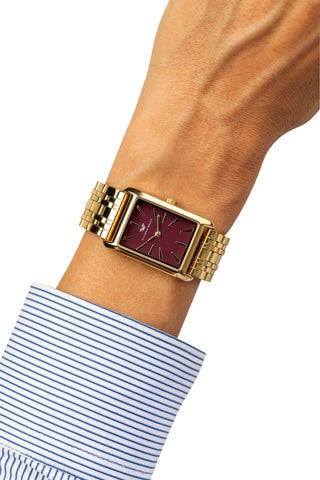 Montre à quartz japonais en acier - Doré