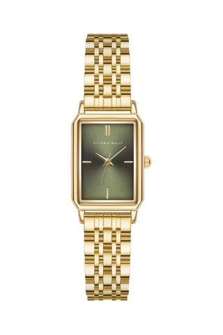 Montre à quartz en acier - Doré et vert - Victoria Walls
