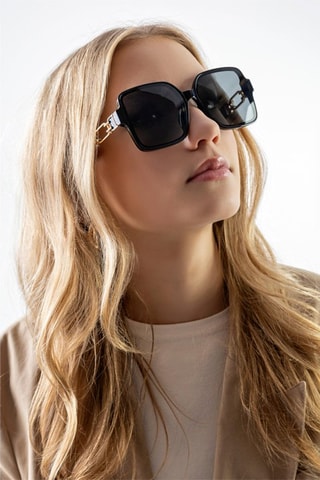 Lunettes de soleil femme - Doré et noir