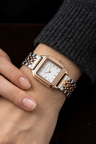 Montre à quartz en acier - Argenté et doré