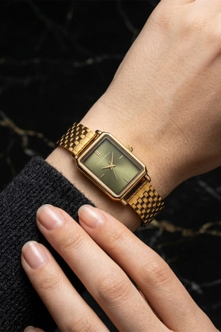 Montre à quartz en acier - Doré