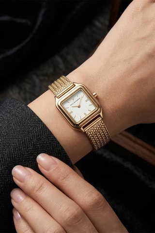 Montre à quartz en acier - Doré