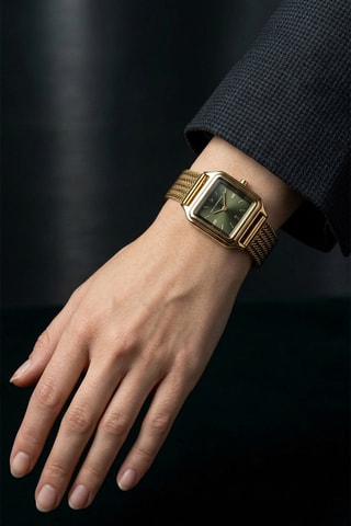 Montre à quartz en acier - Doré