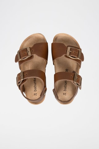 Sandálias em couro Rosso Castanho