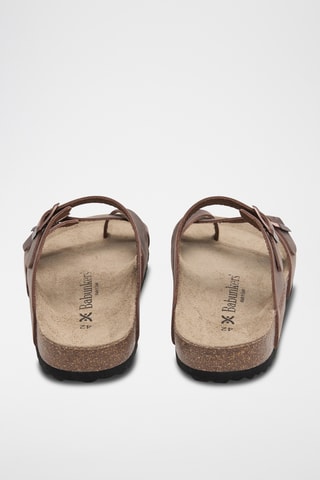 Sandálias em couro - Castanho