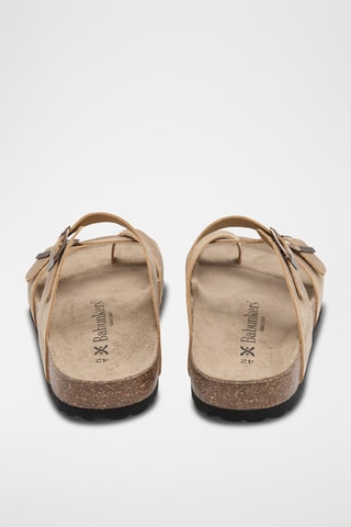 Sandálias em couro - Bege
