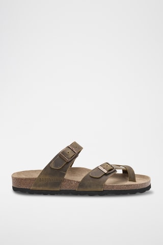 Sandálias em couro - Caqui