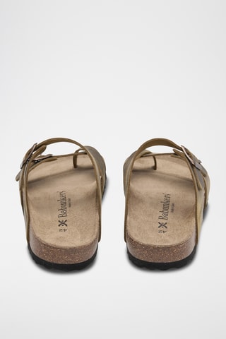 Sandálias em couro - Caqui