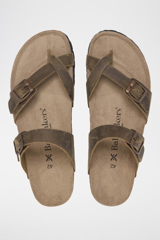 Sandálias em couro - Caqui