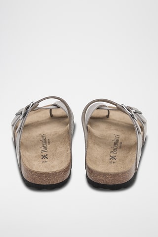 Sandálias em couro - Cinzento
