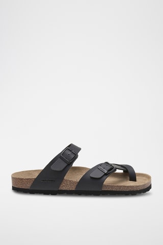 Sandálias em couro - Preto