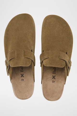 Sabot in pelle scamosciata - Kaki