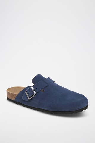 Sabot in pelle scamosciata - Navy