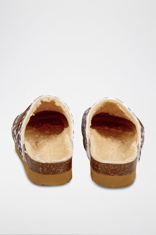 Chinelos de quarto - Castanho e bege