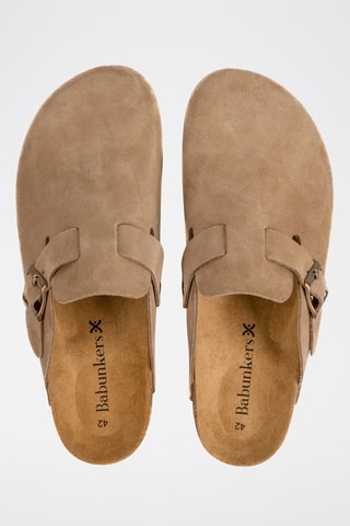 Sabot in pelle scamosciata Rosso - Marrone chiaro