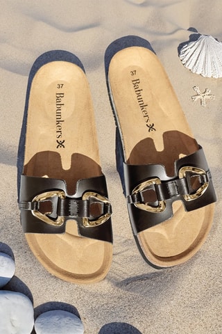 Mules em couro - 
Preto