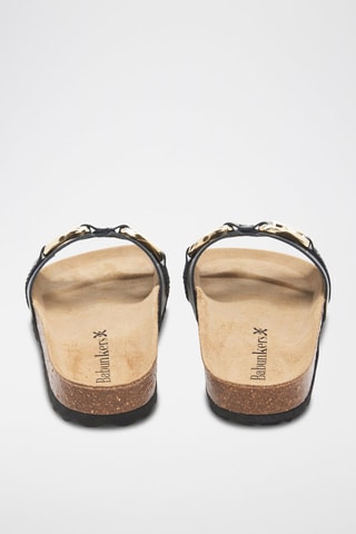 Mules em couro - 
Preto