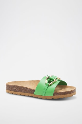 Mules em couro - 
Verde