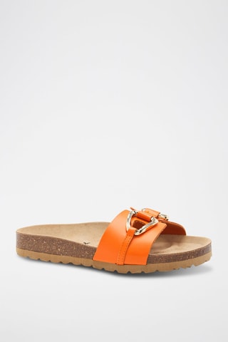 Mules em couro - 
Laranja